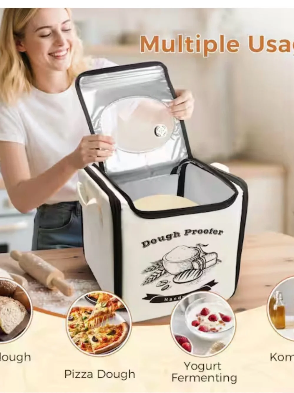 Folding Bread Proofing Box Fabric Dough Proofer with Temp Control 8-Timer Humidi